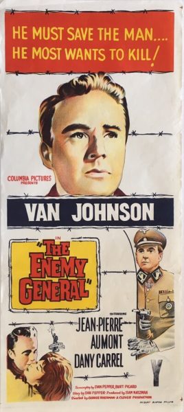 the enemy general 1960 daybill poster val johnson jean pierre aumont dany carrel the enemy general 1960 daybill poster val johnson, jean-pierre aumont, dany carrel