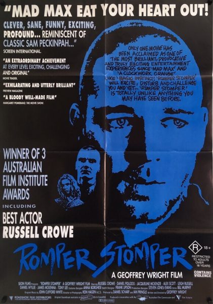 romper stomper australian one sheet romper stomper australian one sheet movie poster 1992 staring russell crowe