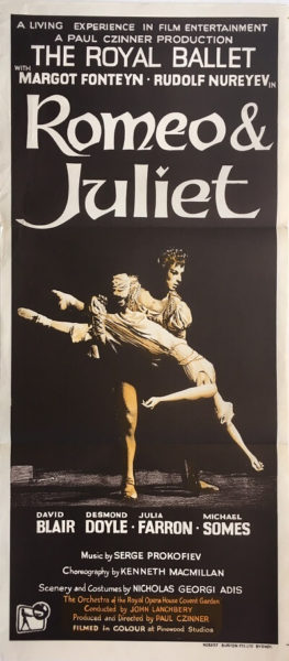 romeo and juliet australian daybill poster romeo & juliet australian daybill poster ballet rudolf nureyev & margot foteyn