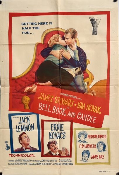 bell book and candle 1958 australian one sheet poster James Stewart Kim Novak Jack Lemmon