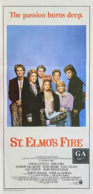 St Elmos Fire Australian Daybill Movie Poster