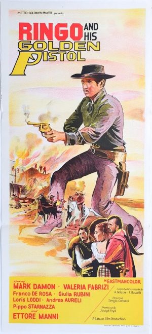 Ringo And His Golden Pistol Australian Daybill Poster With A Cowboy Western Theme 2