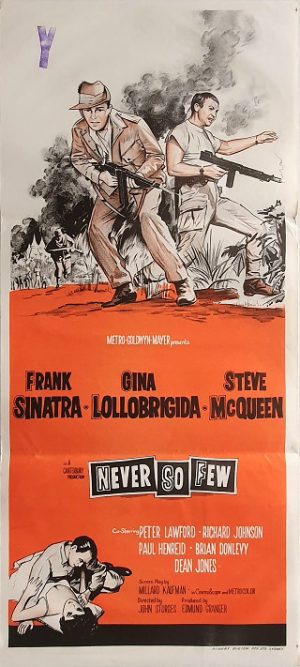 Never So Few Australian Daybill Movie Poster Steve Mcqueen