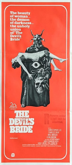 The Devils Bride Australian Daybill Movie Poster Hammer Horror
