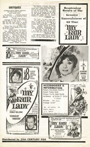 My Fair Lady Australian Press Sheet (1)