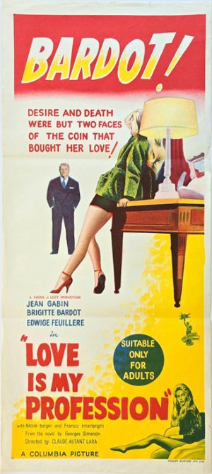 Love Is My Profession Australian Daybill Movie Poster Brigitte Bardot (1)