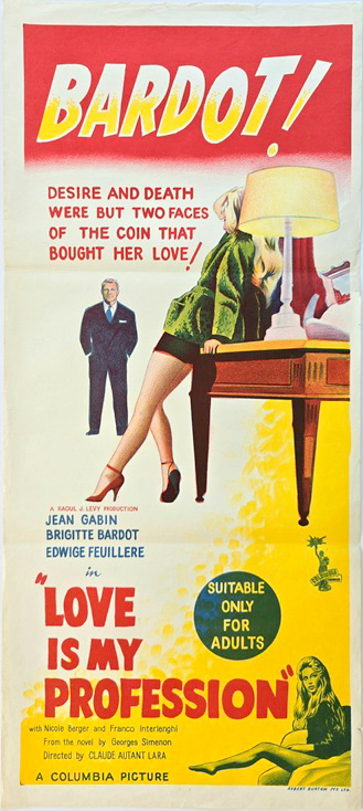 Love Is My Profession Australian Daybill Movie Poster Brigitte Bardot (1)