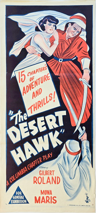The Desert Hawk Serial Rerelease Australian Daybill Movie Poster (1) The Desert Hawk Serial Rerelease Australian Daybill Movie Poster (1)