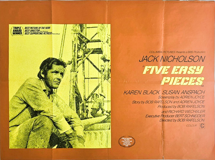 Five Easy Pieces Uk Quad Movie Poster Jack Nicholson (1) Five Easy Pieces Uk Quad Movie Poster Jack Nicholson (1)