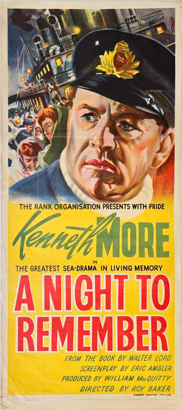 A Night To Remember Australian Daybill Movie Poster Titanic Sinking (1) Copy