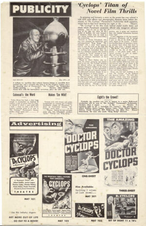 Dr. Cyclops Us Press Sheet (2)
