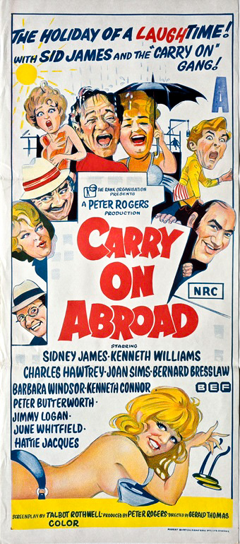 Carry On Abroad Australian Daybill Movie Poster Sid James (1)