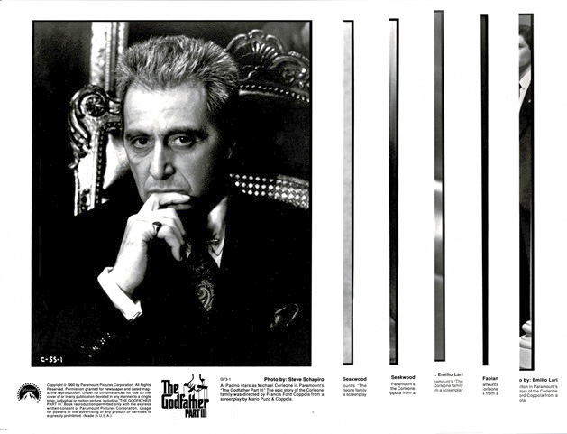 The Godfather Part 3 8 X 10 Stills X 6 (2)